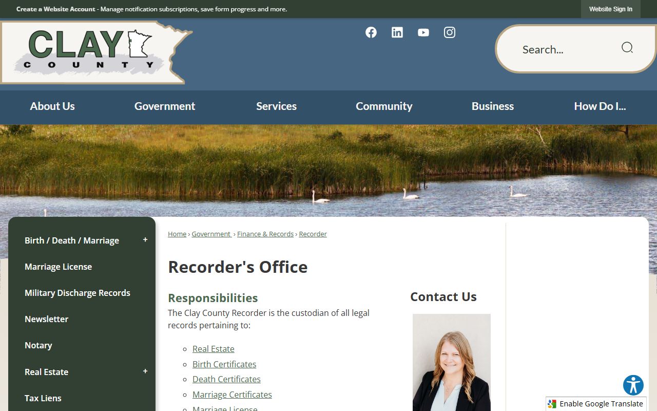 Clay County court records Recorder and marriage record distinction