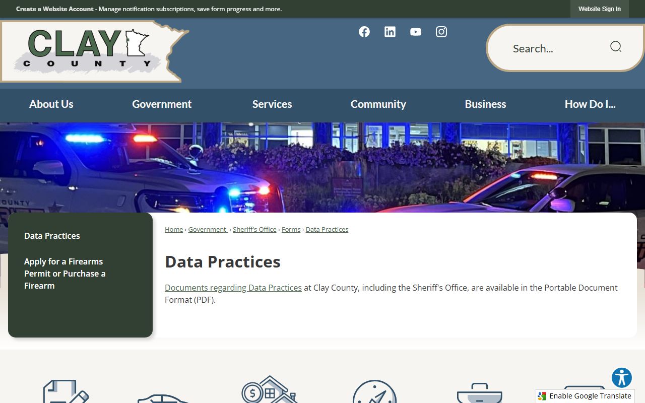 Clay County court records data practices request channel