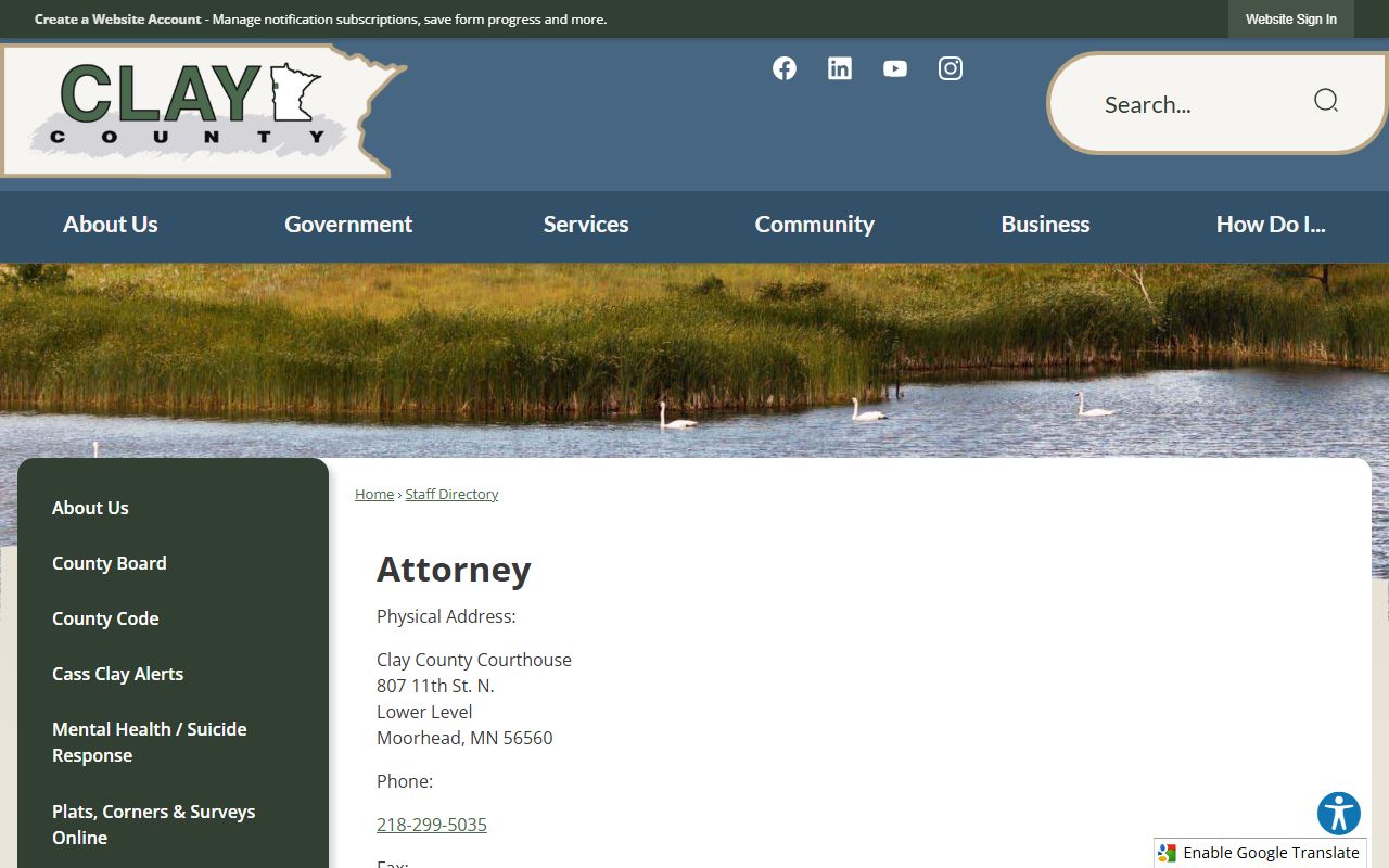 Clay County court records County Attorney office distinction