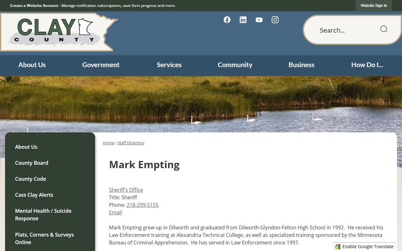 Clay County court records Sheriff office distinction