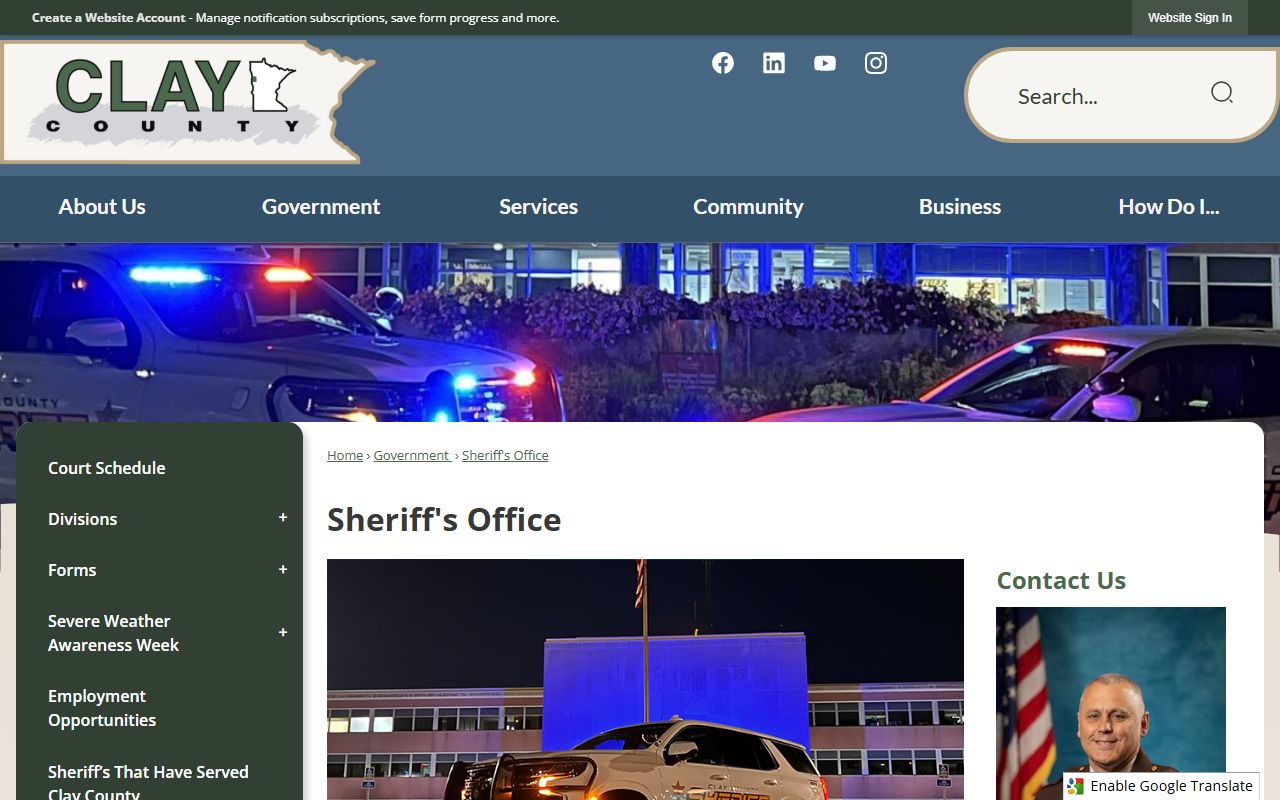 Clay County arrest records Sheriff's Office page