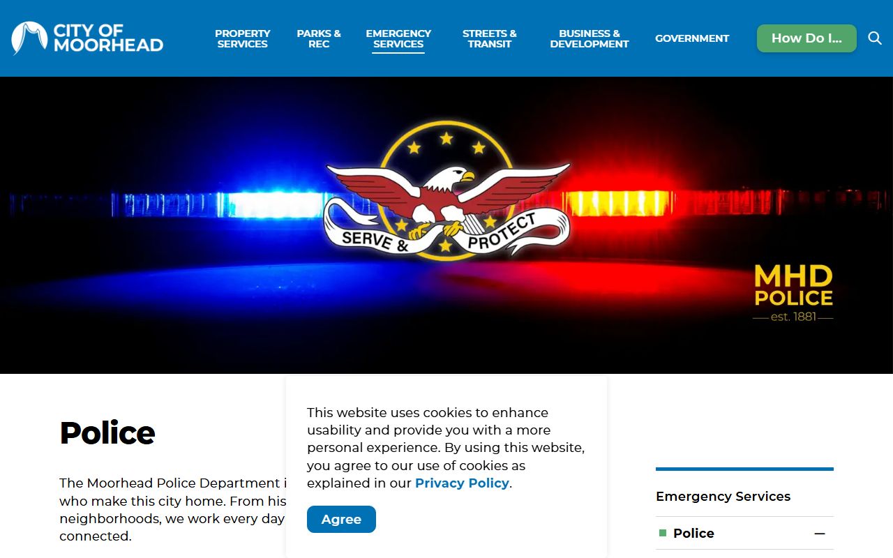 Clay County arrest records Moorhead Police Department page
