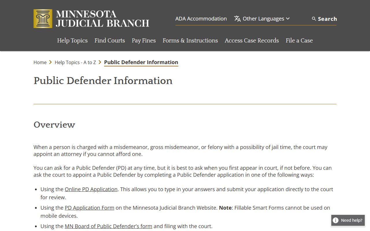 Clay County criminal court records Minnesota public defender information