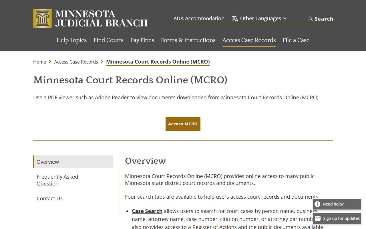 Clay County court records MCRO access overview