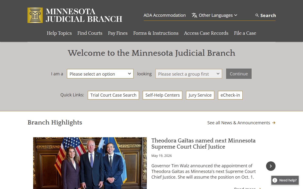 Clay County court records Minnesota Judicial Branch homepage