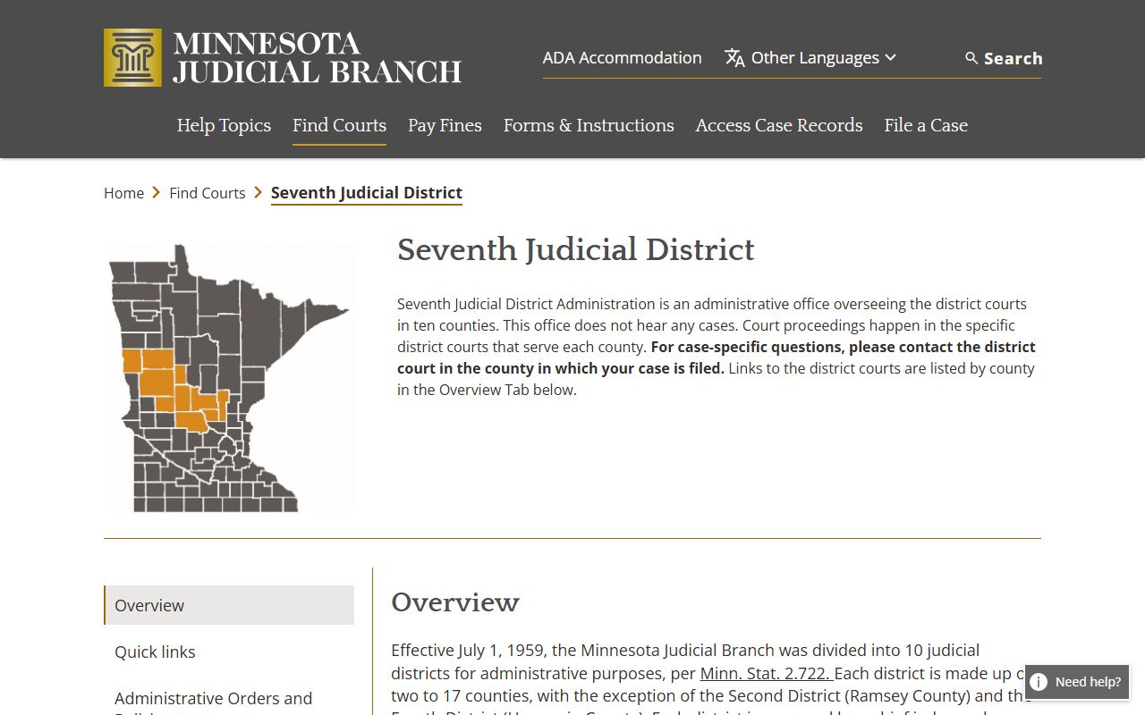 Clay County court records Seventh Judicial District page