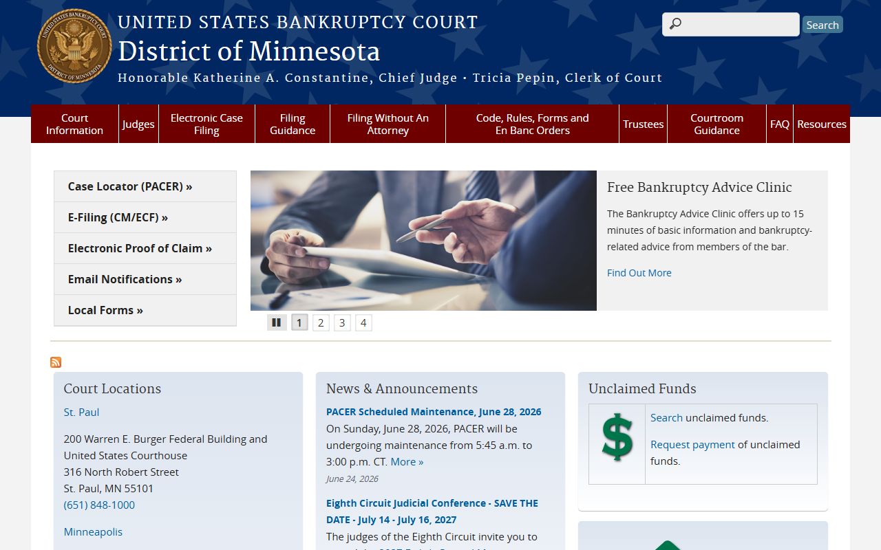 Clay County probate records and Minnesota bankruptcy court distinction