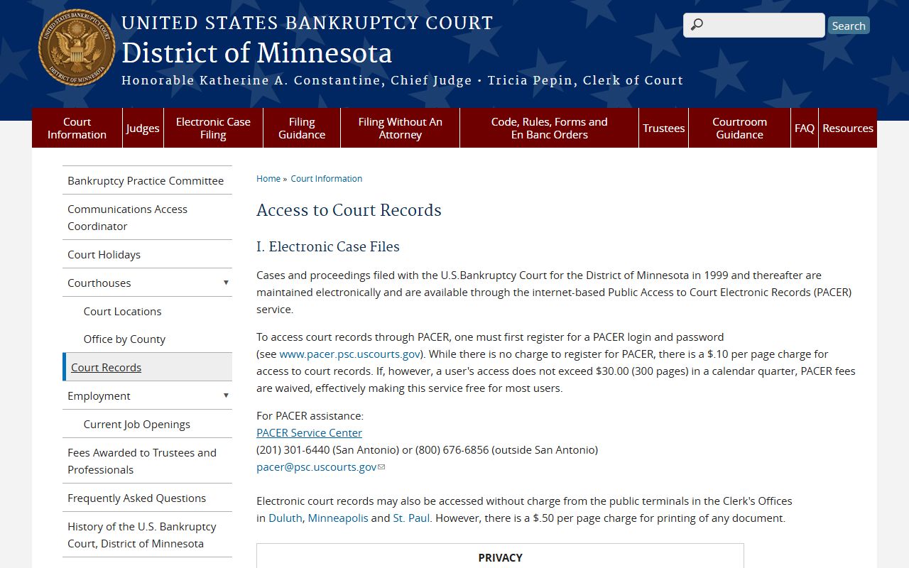 Clay County probate records federal bankruptcy access distinction