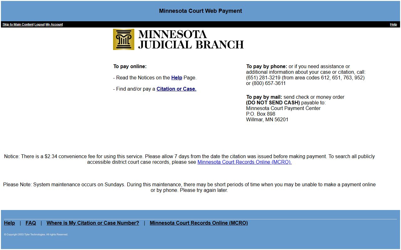 Clay County traffic court records Court Web Payment portal