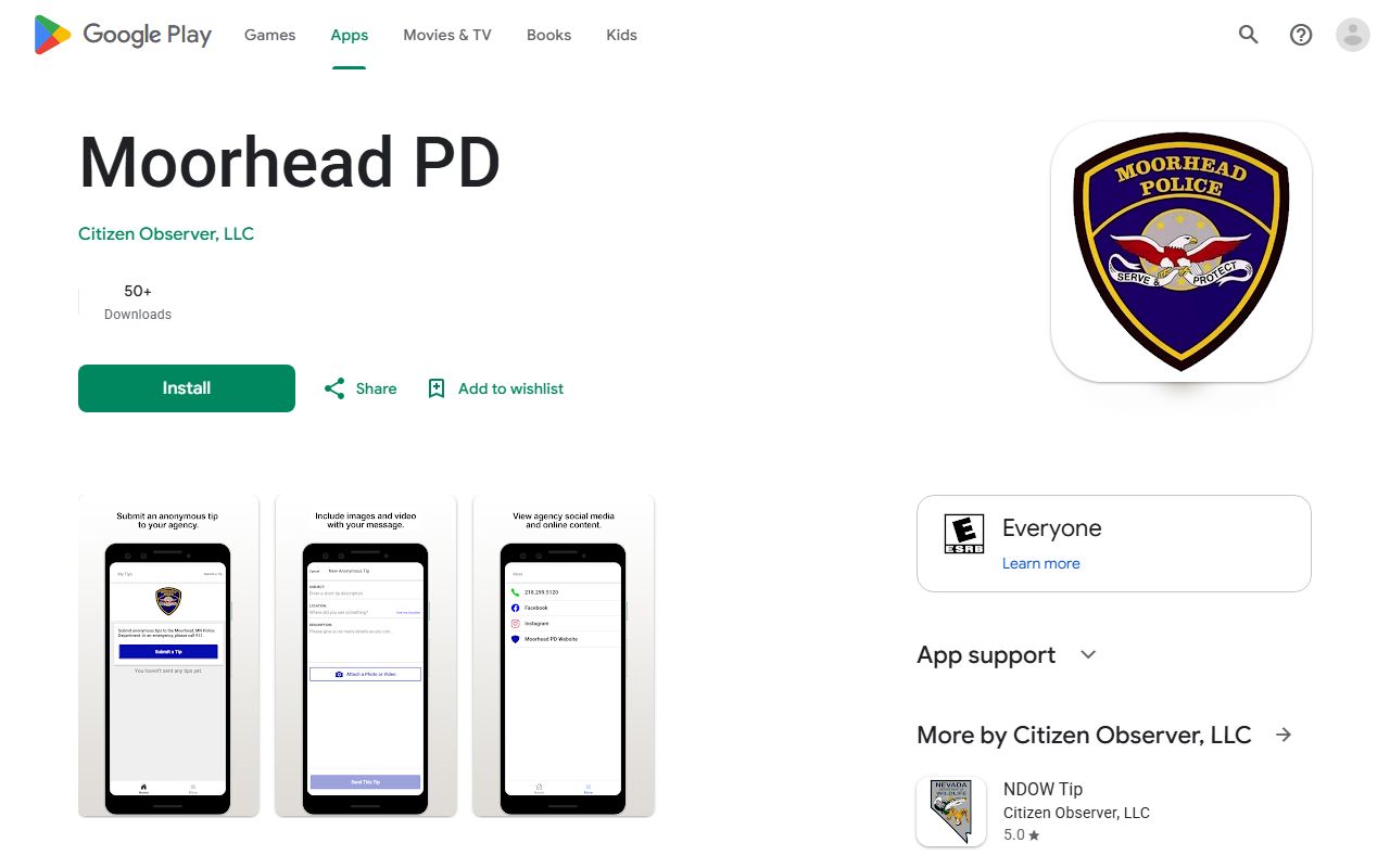 Clay County traffic court records Moorhead Police app information
