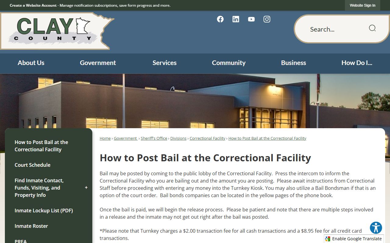 Clay County warrant records bail posting information